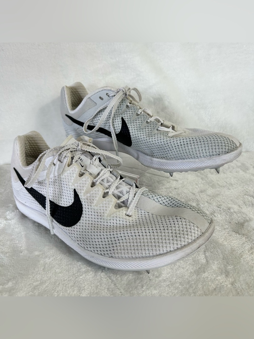 Nike Mens Shoe's Size 7.5 White Rival Distance Track And Field Spikes Racing